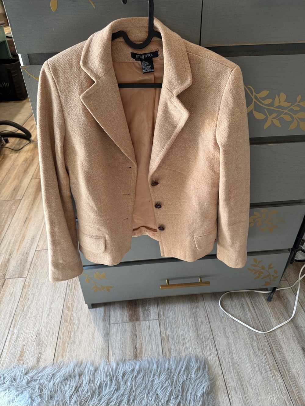 Etcetera Beige Tailored Wool-Blend Blazer